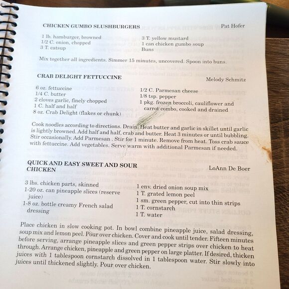 OOAK Community Fundraiser Vintage Spiral Bound Cookbook "Cooking For Gail" - Picture 7 of 10